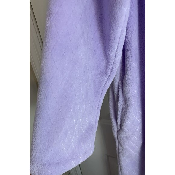 Oscar de la Renta Robe Size L/XL Light Purple Full Zip Plush Long Housecoat Vtg - Picture 8 of 9
